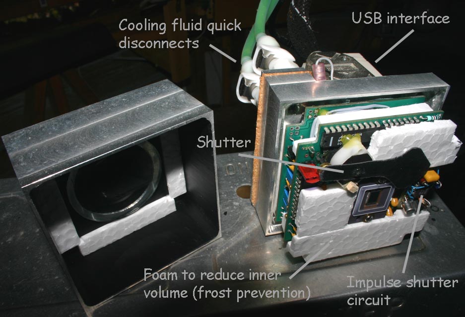 Audine innards - homemade balanced impulse shutter and air space occupying foam.
