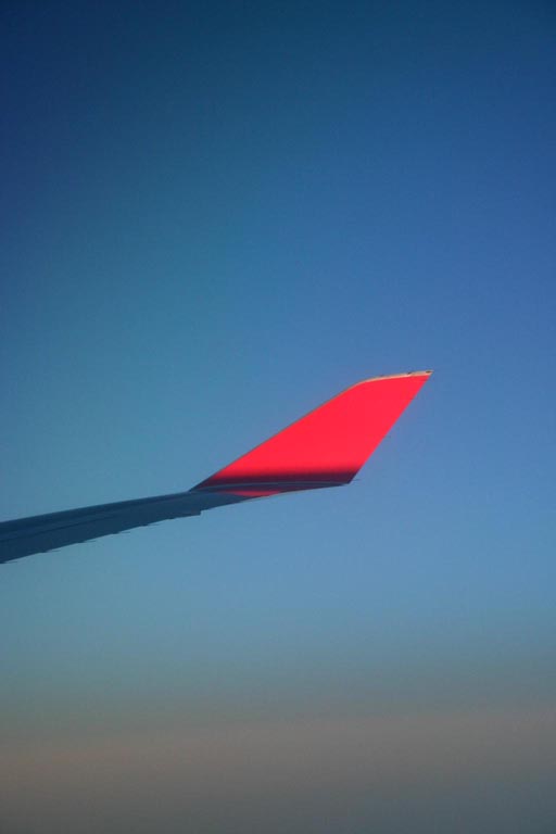 Sunset wingtip over Alaska