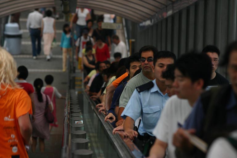 Escalators and walkways about Hong Kong